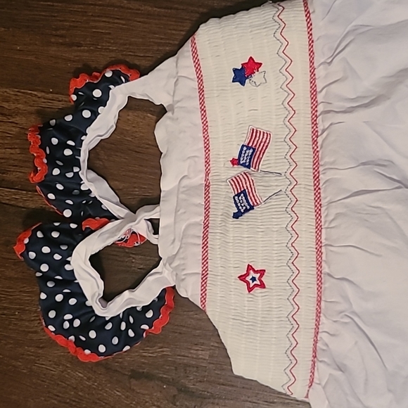 MARIE NICOLE XL SIZE 5 GIRLS 4TH OF JULY PATRIOTIC AMERICANA BOUTIQUE OUTFIT - Picture 2 of 2